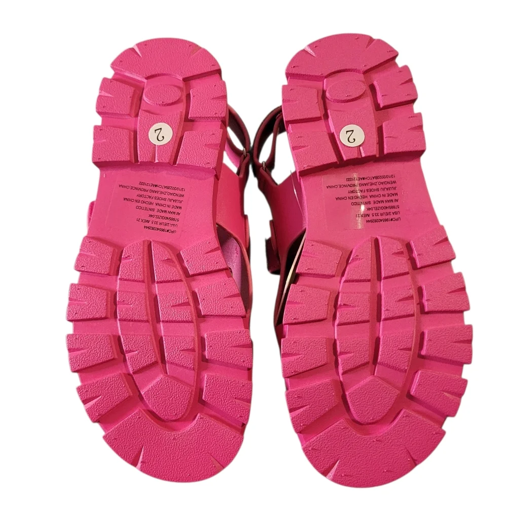 Mudd Girls Pink Eva Chunky Sandals Wirh Rhinestones - NIB